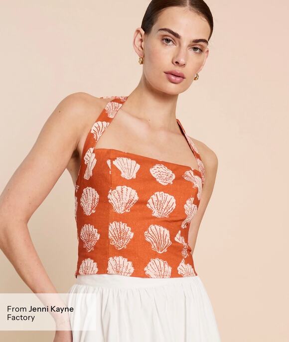 Kourt Tops - $169 New Kourt Dixie Sanibel sunset linen halter top blouse size 2